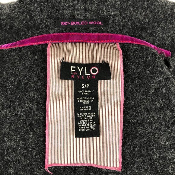 FYLO by Nylon Women's Size Small** Grey Boiled Wool Long Sleeve Duffle Coat - Picture 8 of 8